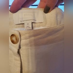 Ettitwa by Anthropologie white linen capri pants